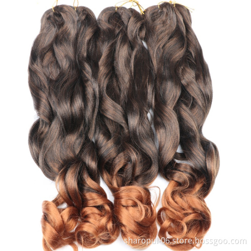 Crochet braids hair extension 14inch 24inch 150gram yaki silk Wavy box braid synthetic French spiral deep curl braiding hair